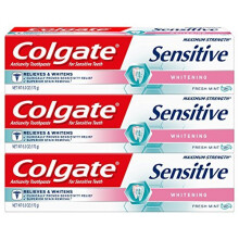 Colgate Sensitive Maximum Strength Whitening Toothpaste 6 ounce 3 Pack