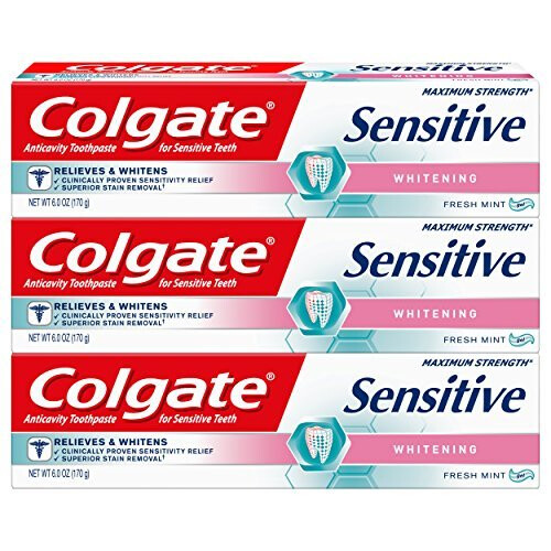 Colgate Colgate Sensitive Maximum Strength Whitening Toothpaste 6 ounce 3 Pack