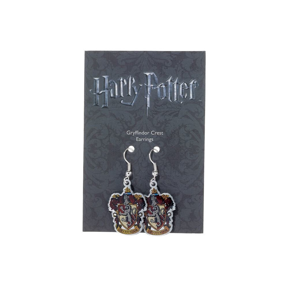 Harry Potter Silver Plated Gryffindor Crest Earrings