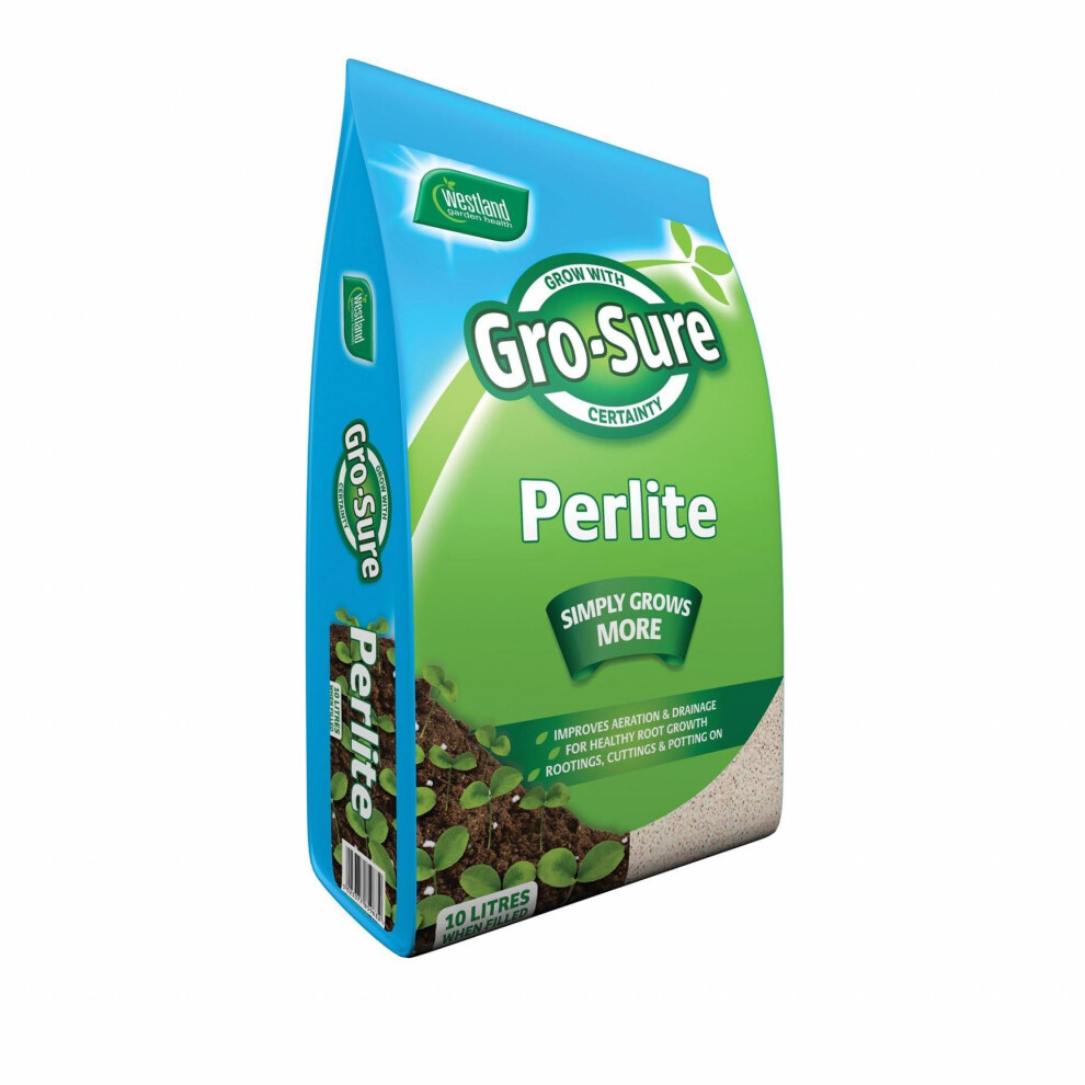 Westland Gro-Sure Perlite 10 Litre Pouch Lightweight Growing Media for Aeration, Drainage and Root Health