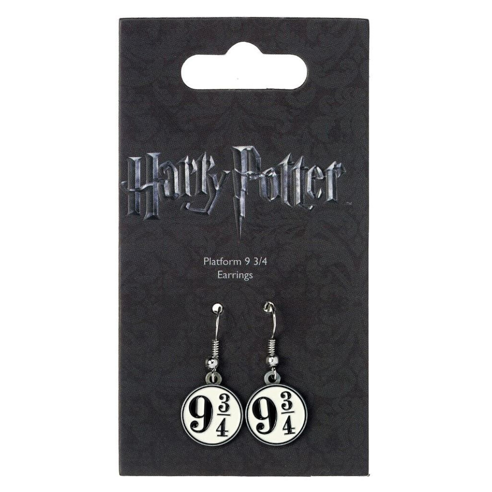 Harry Potter Silver Plated Platform 9 3/4 Drop Earrings