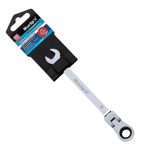 Ratchet Spanner Flexible Head Open Ring 10mm Combination Wrench Spanners Bluespot 05102 2