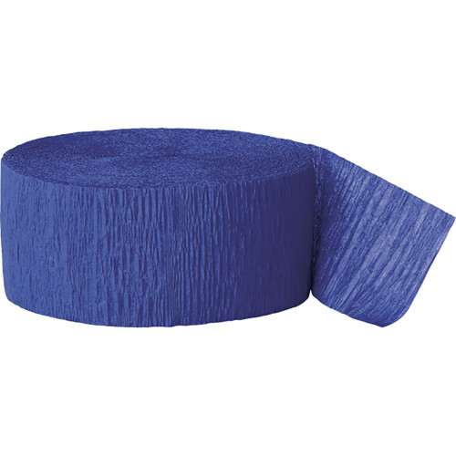(One Size, Royal Blue) Unique Party Crepe Streamer Roll (81ft)