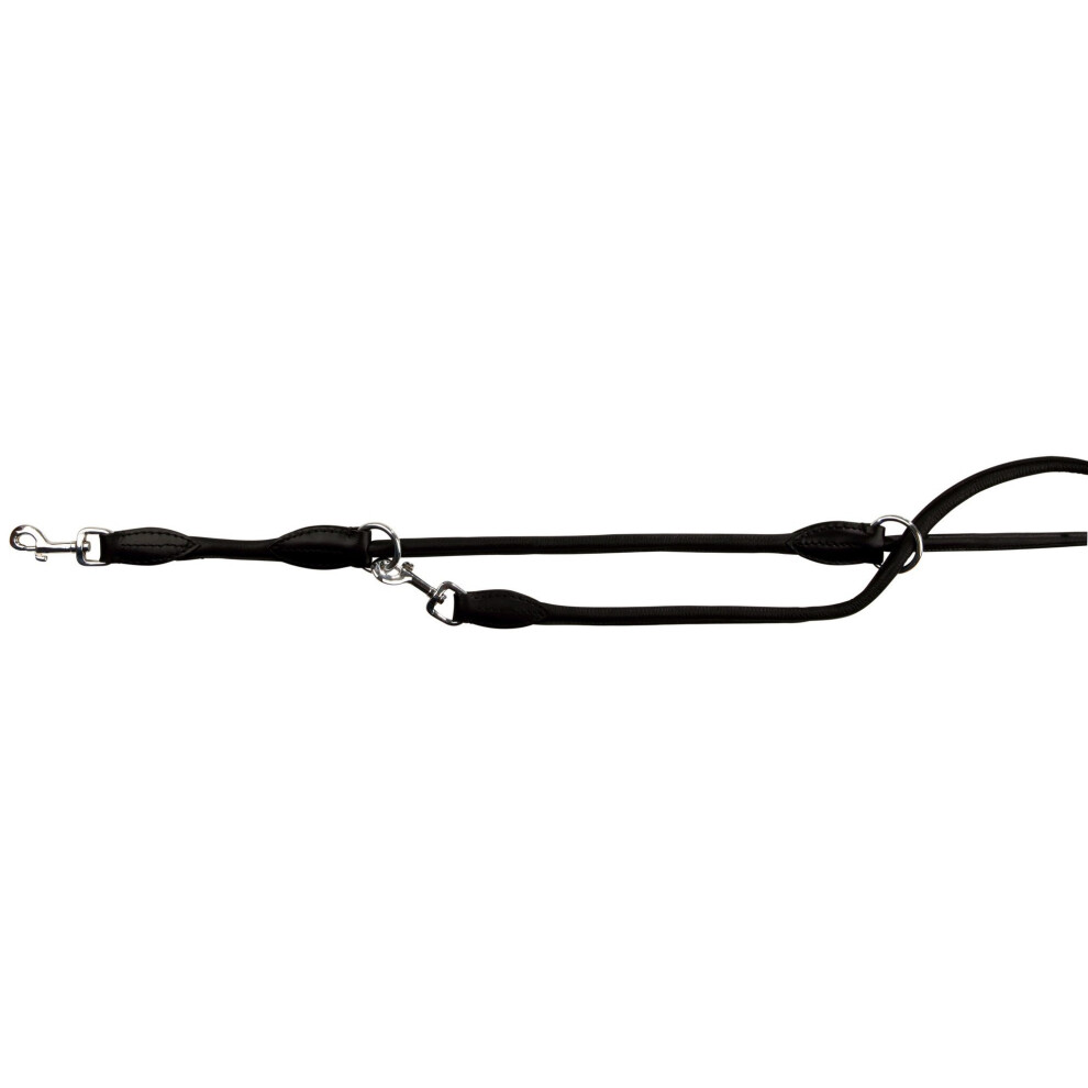 (S-M, Black) Trixie Round-Sewn Active Adjustable Dog Leash