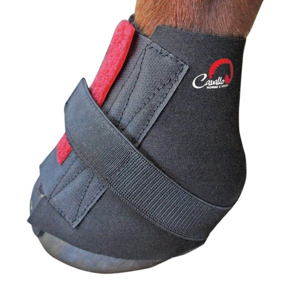 (Medium, Black) Cavallo Pastern Touch Fastening Horse Boot Wraps (Pack Of 2)