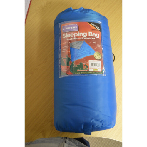 Kingfisher Double / 2 Person Camping Sleeping Bag with Zip & Stuff Sack 1