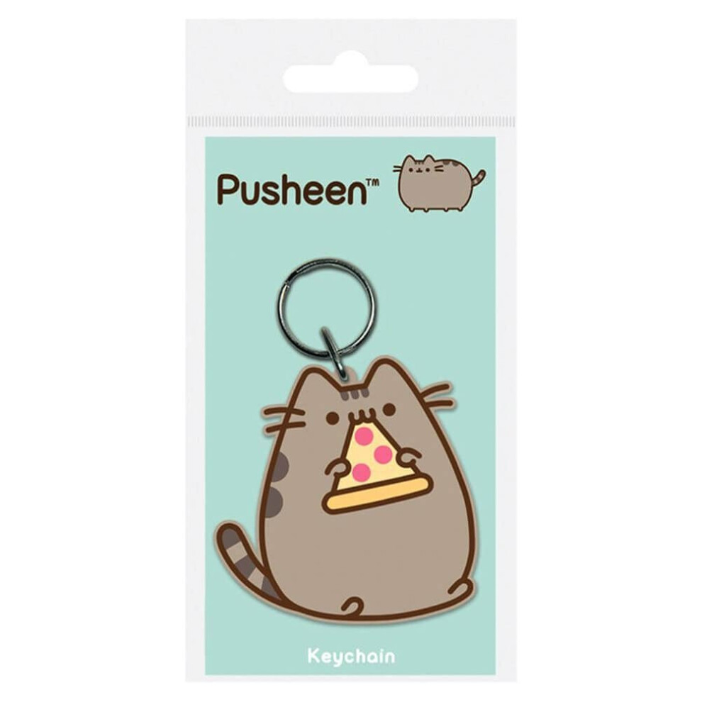 Pusheen Pizza Rubber Keyring