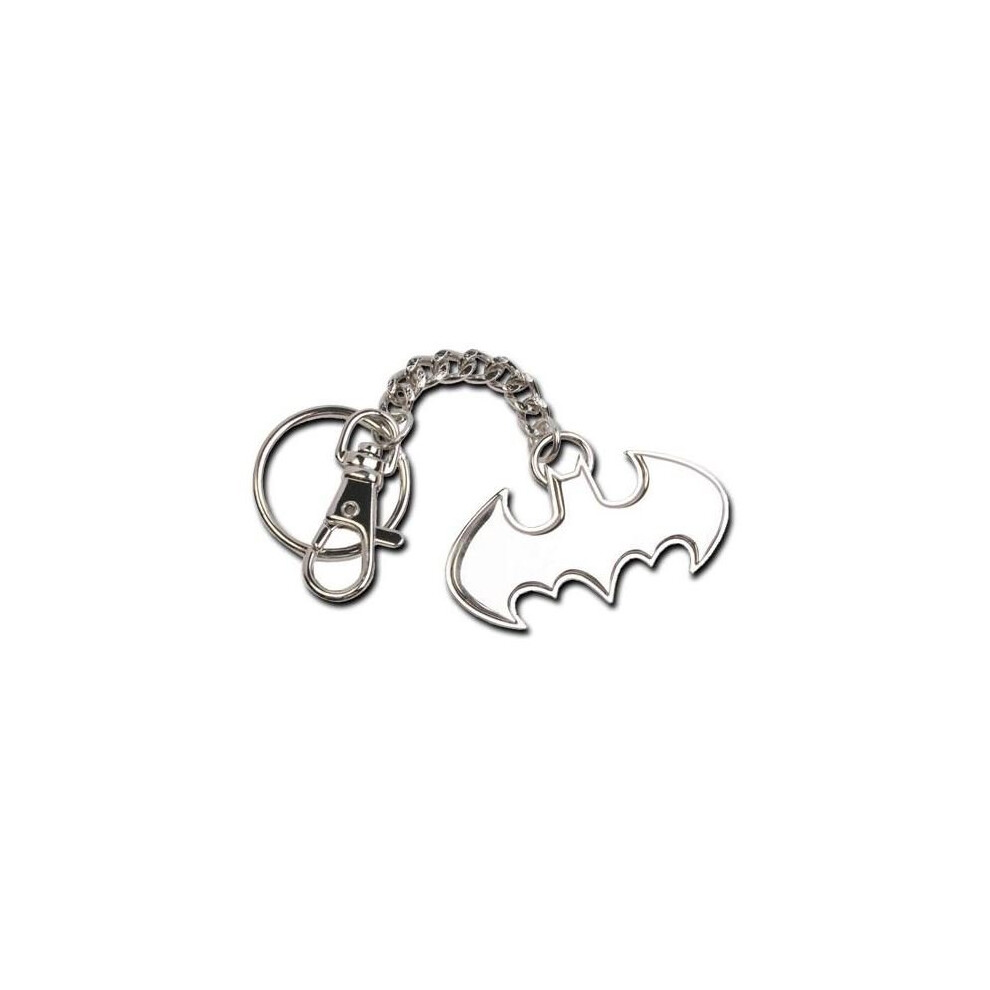 Dc Comics Batman Stainless Steel Logo Keychain Silver