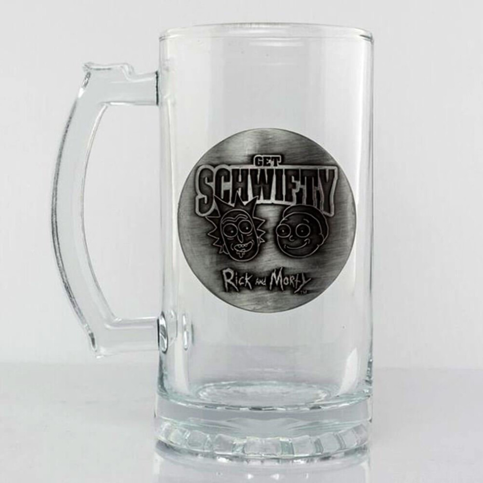 Rick and Morty Get Schwifty Glass Stein