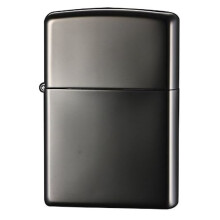 Zippo Ebony w/Logo Black Gloss Zippo Lighter