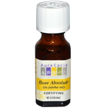 Aura Cacia, Ren Essential Oil i Jojobaolja, Ros Absolute, 0,5 fl oz (15 ml)