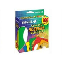 MAXELL 190134 MULTI-COLOR CD/DVD SLEEVES 50PK