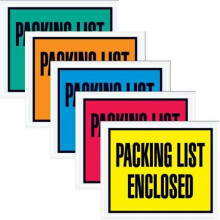 Tape Logic PL426 5 .5 x 10 in. 2 Mil Poly Orange Packing List Enclosed Envelopes