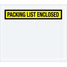 Box Partners PL490 7 x 6 in. 2 Mil Poly Yellow Packing List Enclosed Envelopes