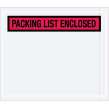 Box Partners PL491 7 x 6 in. 2 Mil Poly Red Packing List Enclosed Envelopes