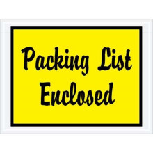 Box Partners PL486 4 .5 x 6 in. 2 Mil Poly Yellow Packing List Enclosed Envelopes