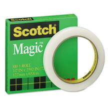 3M 810122592 Magic Office Tape 1/2'' x 72 Yards 3'' Core Clear