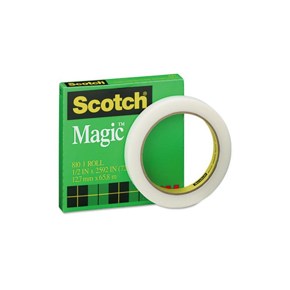 3M 810122592 Magic Office Tape  1/2&apos;&apos; x 72 Yards  3&apos;&apos; Core  Clear