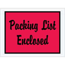 Box Partners PL487 4 .5 x 6 in. 2 Mil Poly Red Packing List Enclosed Envelopes