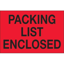 Tape Logic DL1203 3 x 5 in. - Packing List Enclosed Fluorescent Red Labels - Roll of 500