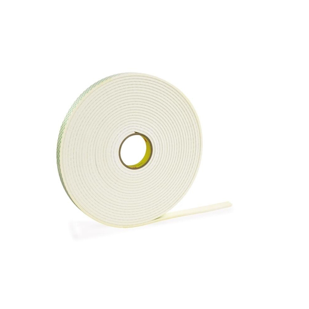 3M T9534466R 0.50 in. x 5 yards 4466 Double Sided Foam Tape, White