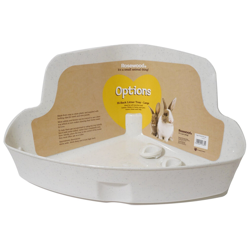 (Large) Rosewood Corner Rabbit Litter Tray | Rabbit Toilet Tray