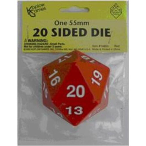 Koplow Games Red Jumbo Dice D20 Count Down 55mm Dice