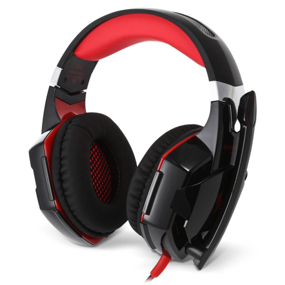 (Red) Gaming Headset Led 3.5Mm Stereo Headphone With Mic Red 699958981037