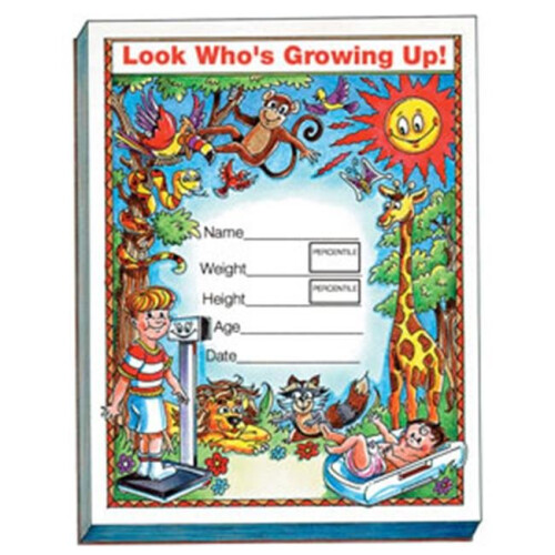 Grow Minder Pad for Recording Child Growth Info, 5 Pads per Pack