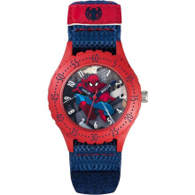 SPD3495 Spider-Man Character Analogue Watch - Officially Licensed, Nylon hook and loop Strap, 3.8cm Face