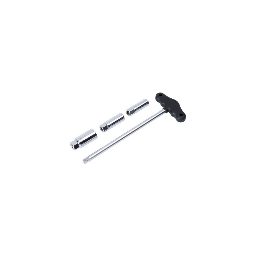 Sealey Ak6550 4Pc 3/8"Sq Drive T-Bar & Rubber Insert Spark Plug Socket Set
