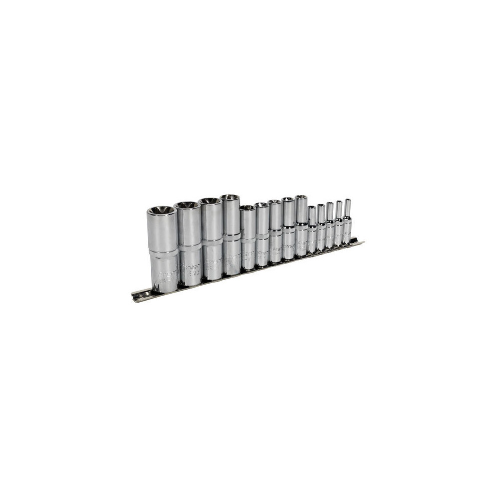 SEALEY TOOLS 14 PIECE FEMALE DEEP TORX STAR SOCKET SET E4 - E24 ON RAIL - Image 10