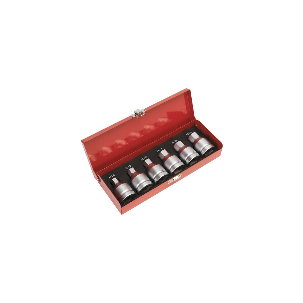 Sealey AK6217 6pc 3/4"Sq Drive Hex Socket Bit Set