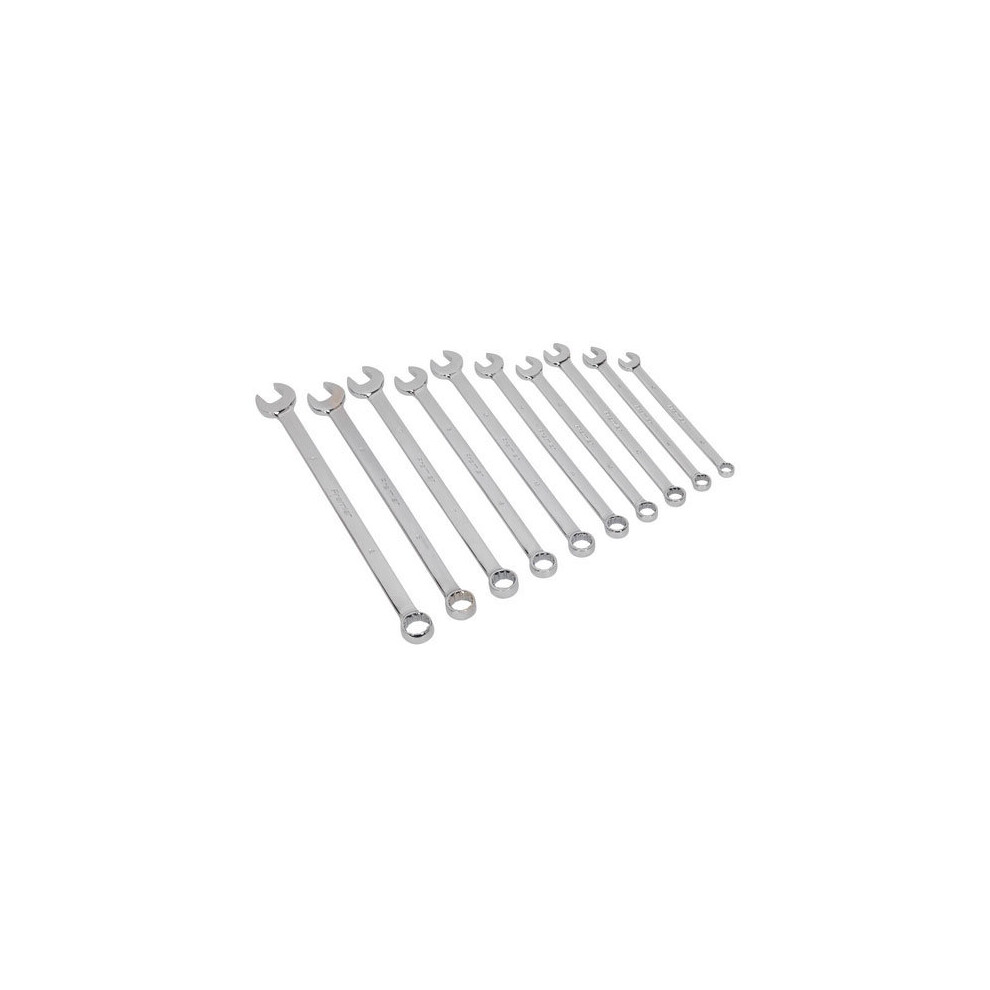 Sealey AK6310 10pc Extra-Long Combination Spanner Set - Metric