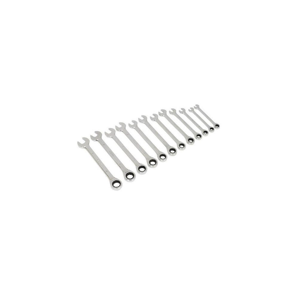 Sealey Siegen S0634 12pc Ratchet Combination Spanner Set - Metric