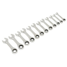Sealey Siegen S0633 12pc Stubby Ratchet Combination Spanner Set - Metric