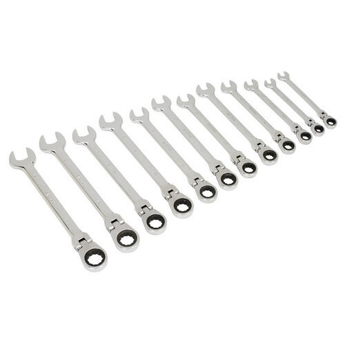Sealey Sealey Siegen S0635 12pc Flexible Head Ratchet Combination Spanner Set - Metric