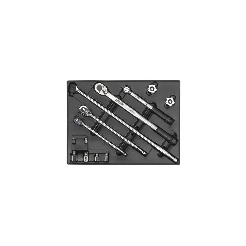 Sealey TBT32 13pc Ratchet, Torque Wrench, Breaker Bar & Socket Adaptor Set with Tool Tray