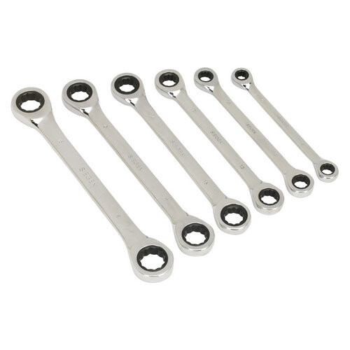 Sealey Sealey Siegen S0636 6pc Double End Ratchet Ring Spanner Set - Metric