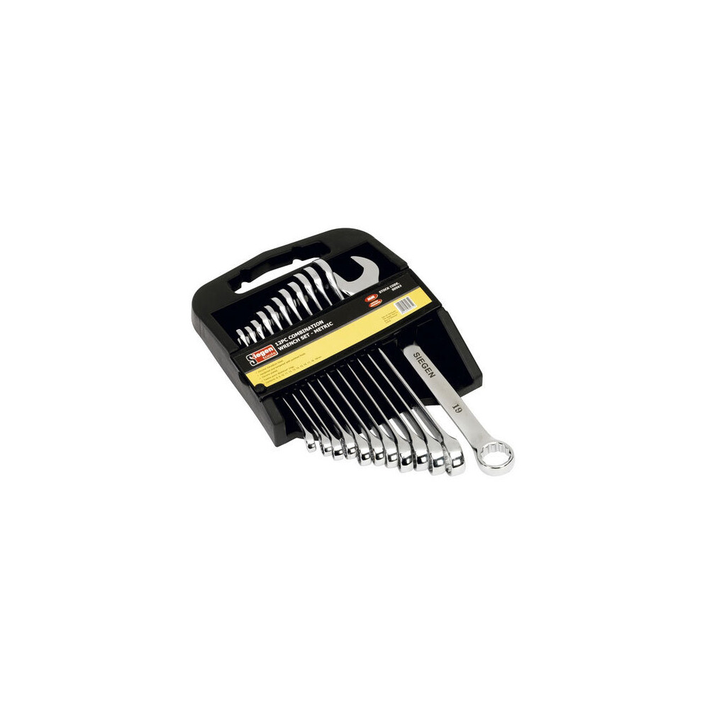 Sealey Siegen S0563 12pc Combination Spanner Set - Metric