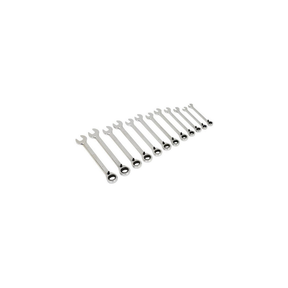 Sealey Siegen S0840 12pc Reversible Ratchet Combination Spanner Set - Metric