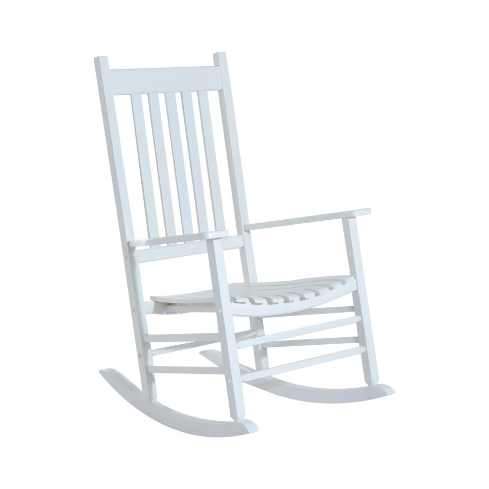 Outsunny Garden Rocking Chair Outdoor Swing Rocker Armchair White