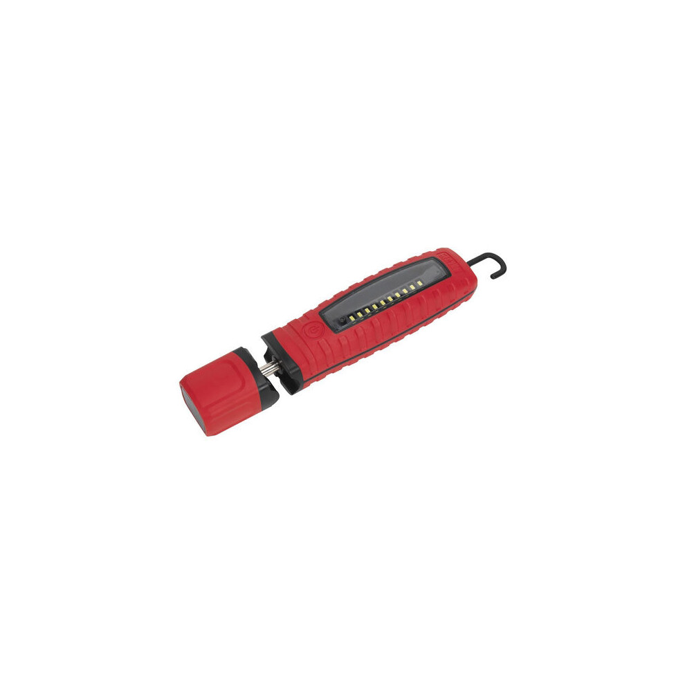 Sealey LED360R 360deg 10 SMD + 3W LED Red Cordless Lithium-ion Rechargeable Inspection Lamp