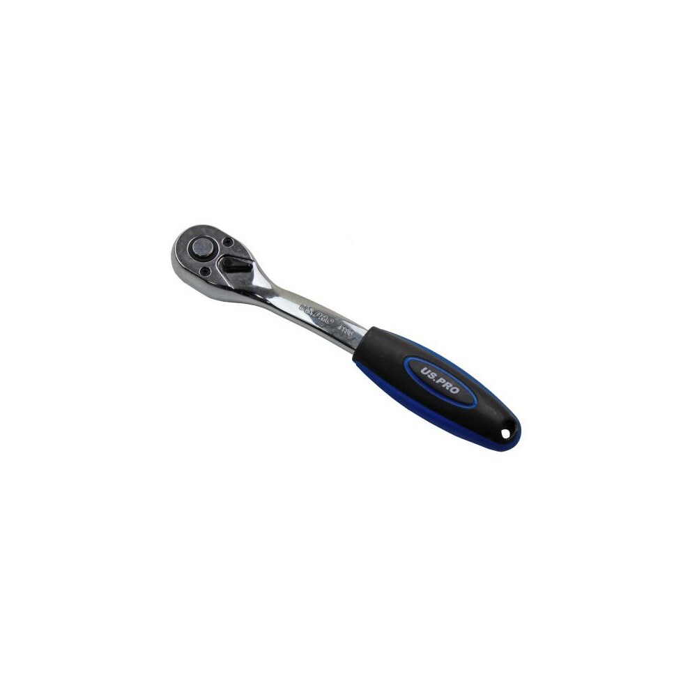 US PRO 3/8 Drive Ratchet Curved Offset 72 Teeth Socket Driver Quick Release 4186 - Image 3