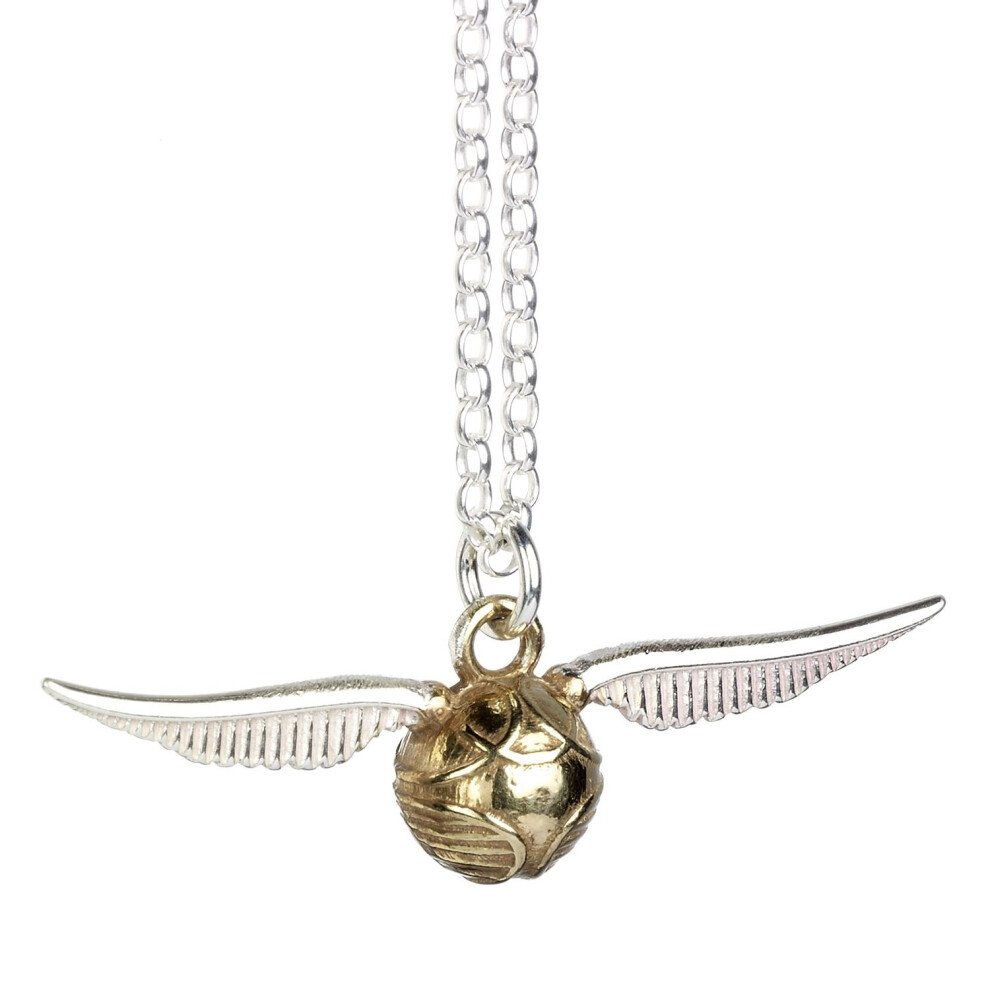 Harry Potter Sterling Silver Golden Snitch Charm Necklace