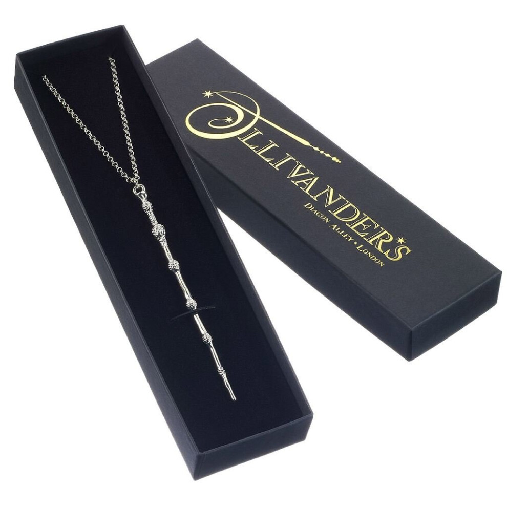 Harry Potter Sterling Professor Dumbledore Wand Necklace Silver