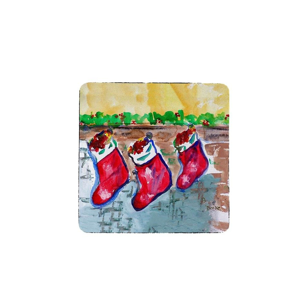 Betsy Drake CT279 Christmas Stockings Coaster - Set of 4-image-OPC-PTBH9X-NEW