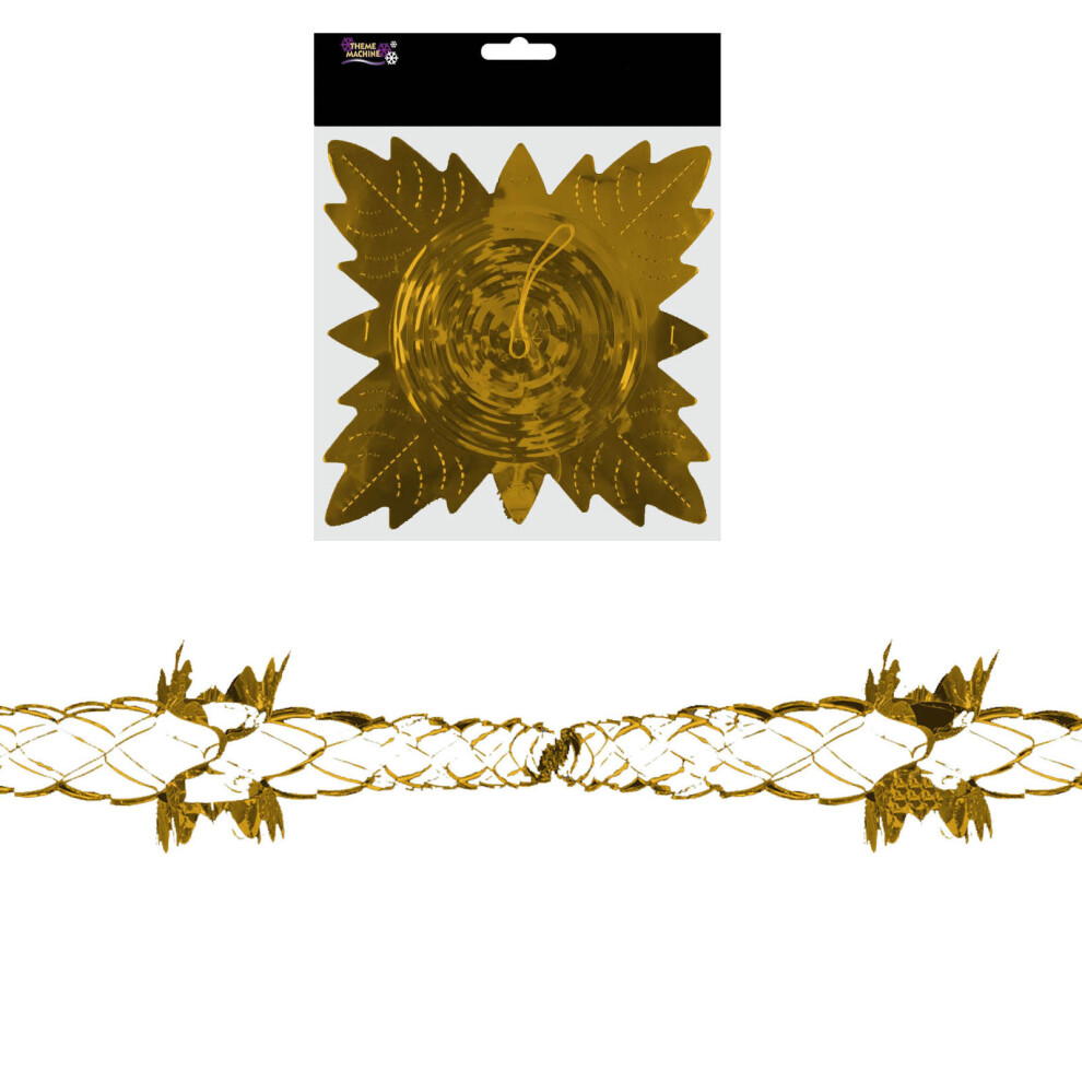Davies Products Christmas (Dp) Foil Ceiling Decoration 2.7M Garland - Gold