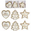 Anker Wooden Christmas Tree Decorations Heart Star Tree - 6 Pack Hessian 1