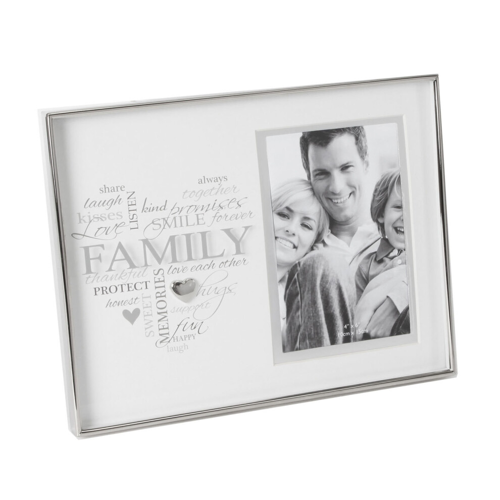 Heartfelt Moments 6'x4' Photo frame with Heart Shape Sentiment Script - Family